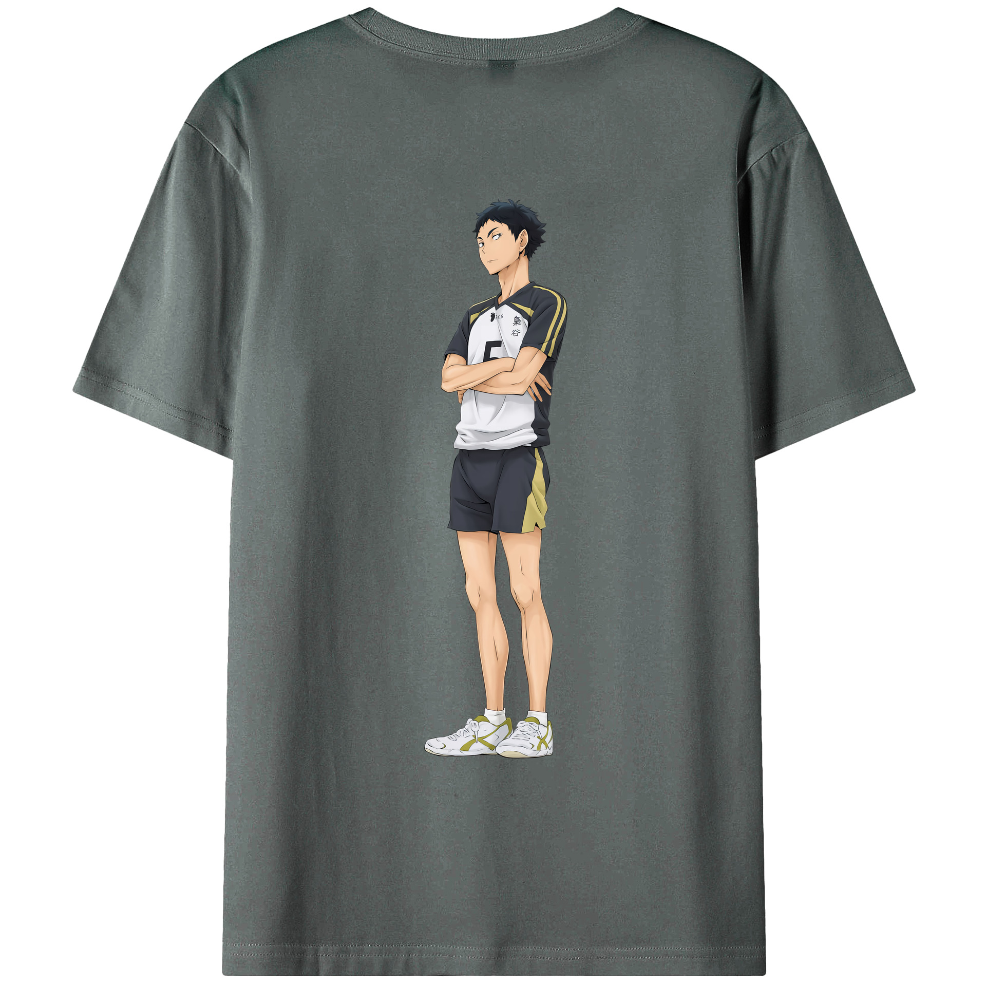 （画像用） ハイキュー!! Haikyu!! 綿100％ メンズ半袖Tシャツ（バックプリント） 通気性